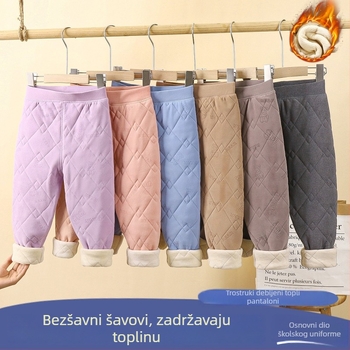 Školske hlače za dječju uniformu – jesen/zima, trostruki fleece podstava, srednji pojas, poliester