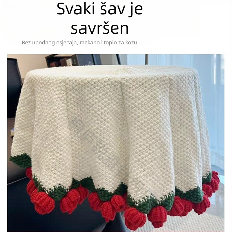 Ćebe s buketom ruža - ručno tkano s cvjetnim uzorkom, poliester, 500–799 g, proljeće i jesen, skupljanje 2–3%