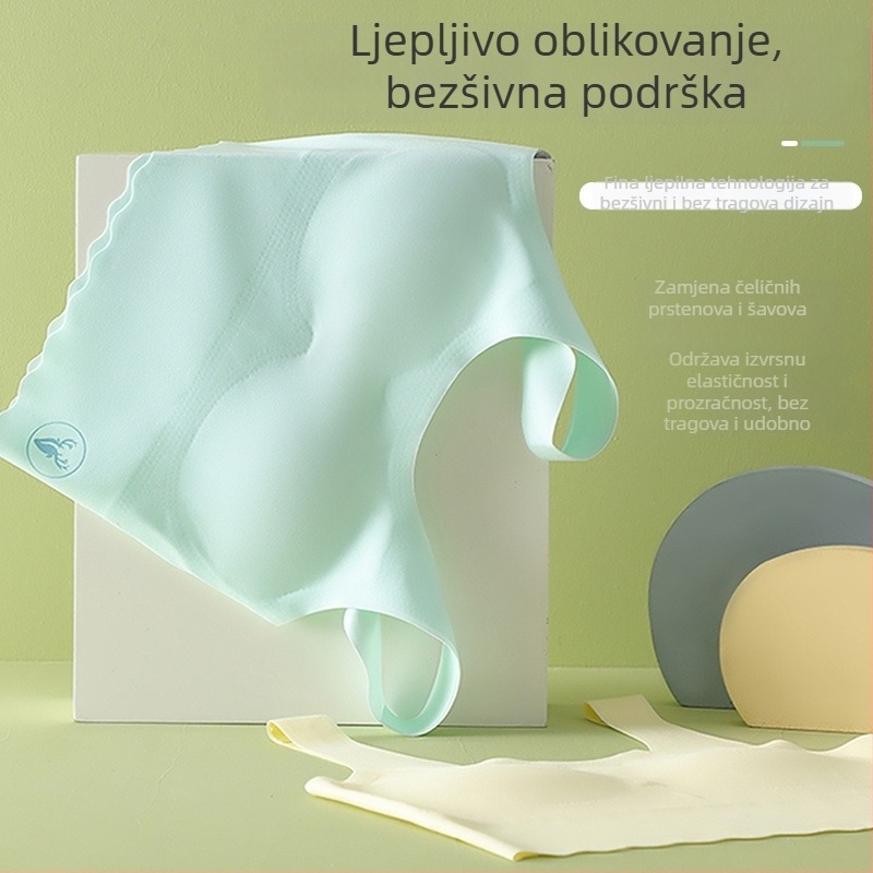 Razvojno donje rublje za djevojčice: prozračni Ice Silk materijal, najlon, puna čaša, bez oblikovanih košarica, fiksni dvostruki remeni