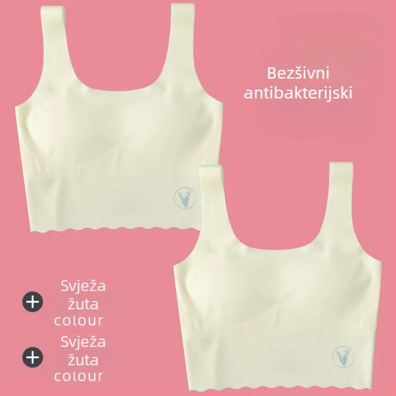 Razvojno donje rublje za djevojčice: prozračni Ice Silk materijal, najlon, puna čaša, bez oblikovanih košarica, fiksni dvostruki remeni