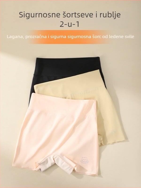 Za djevojčice: sigurnosne hlačice od ledenog svile, 2-u-1 leggings donje rublje, Klasa A, Nylon 79,1%