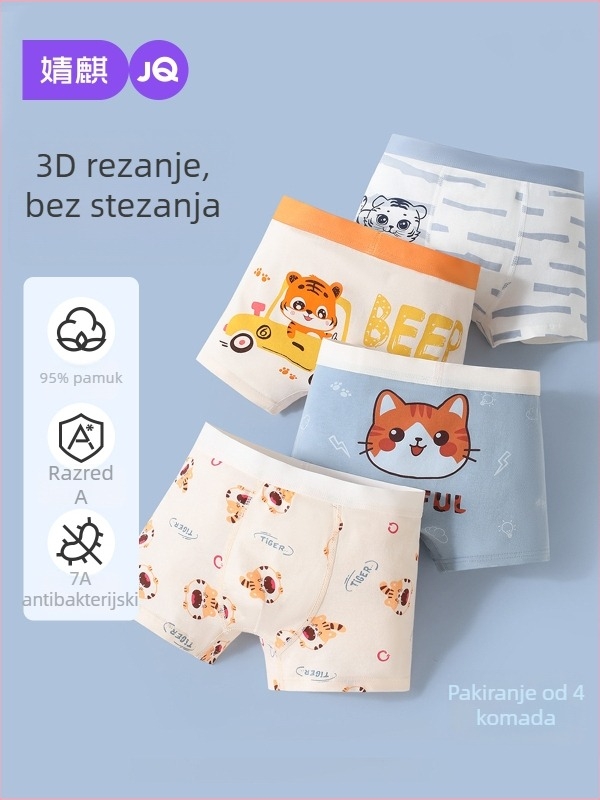 Bokserice za dječake od 95% pamuka, dob 1–3 godine, Jingqi marka, jesen 2025