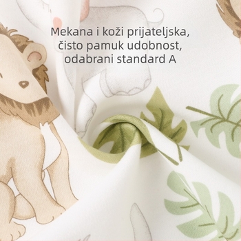Dječji dvodijelni pamucni set: 100% pamuk, vrh visokog struka i hlače, kardigan-stil, uzorak crtani, za dob 0–12 mjeseci, pogodan za zimu, proljeće i jesen