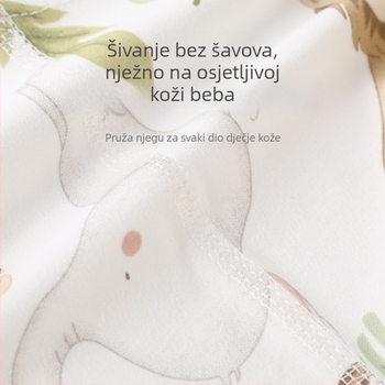 Dječji dvodijelni pamucni set: 100% pamuk, vrh visokog struka i hlače, kardigan-stil, uzorak crtani, za dob 0–12 mjeseci, pogodan za zimu, proljeće i jesen