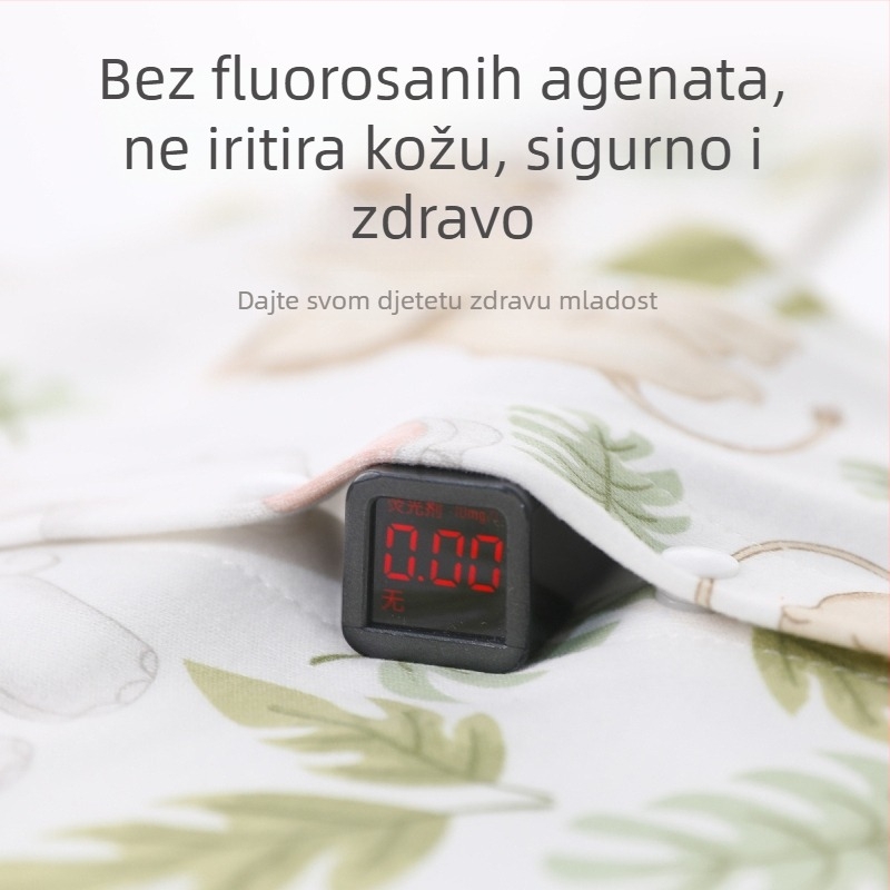 Dječji dvodijelni pamucni set: 100% pamuk, vrh visokog struka i hlače, kardigan-stil, uzorak crtani, za dob 0–12 mjeseci, pogodan za zimu, proljeće i jesen