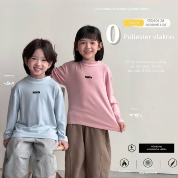 Dječje termalno bazno gornje, unisex, okrugli vrat, zima, uzrast 3–8 godina, 37,5% regenerirano celulozno vlakno