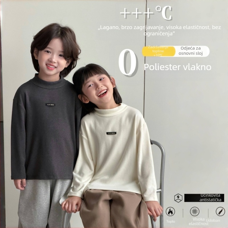 Dječje termalno bazno gornje, unisex, okrugli vrat, zima, uzrast 3–8 godina, 37,5% regenerirano celulozno vlakno
