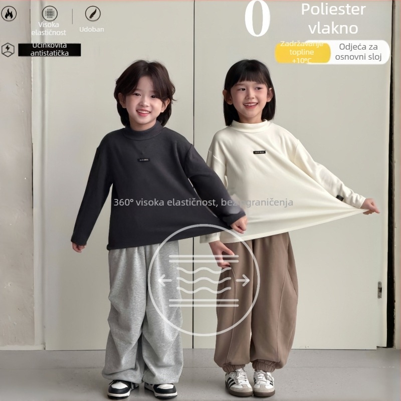 Dječje termalno bazno gornje, unisex, okrugli vrat, zima, uzrast 3–8 godina, 37,5% regenerirano celulozno vlakno