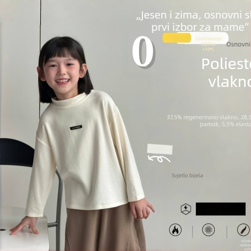 Dječje termalno bazno gornje, unisex, okrugli vrat, zima, uzrast 3–8 godina, 37,5% regenerirano celulozno vlakno