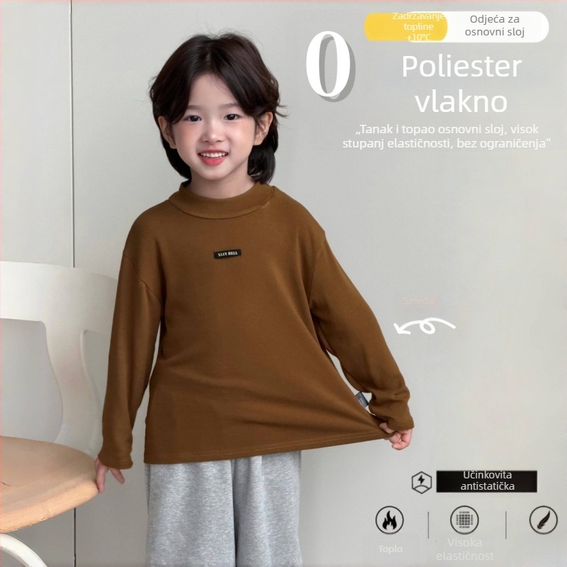 Dječje termalno bazno gornje, unisex, okrugli vrat, zima, uzrast 3–8 godina, 37,5% regenerirano celulozno vlakno