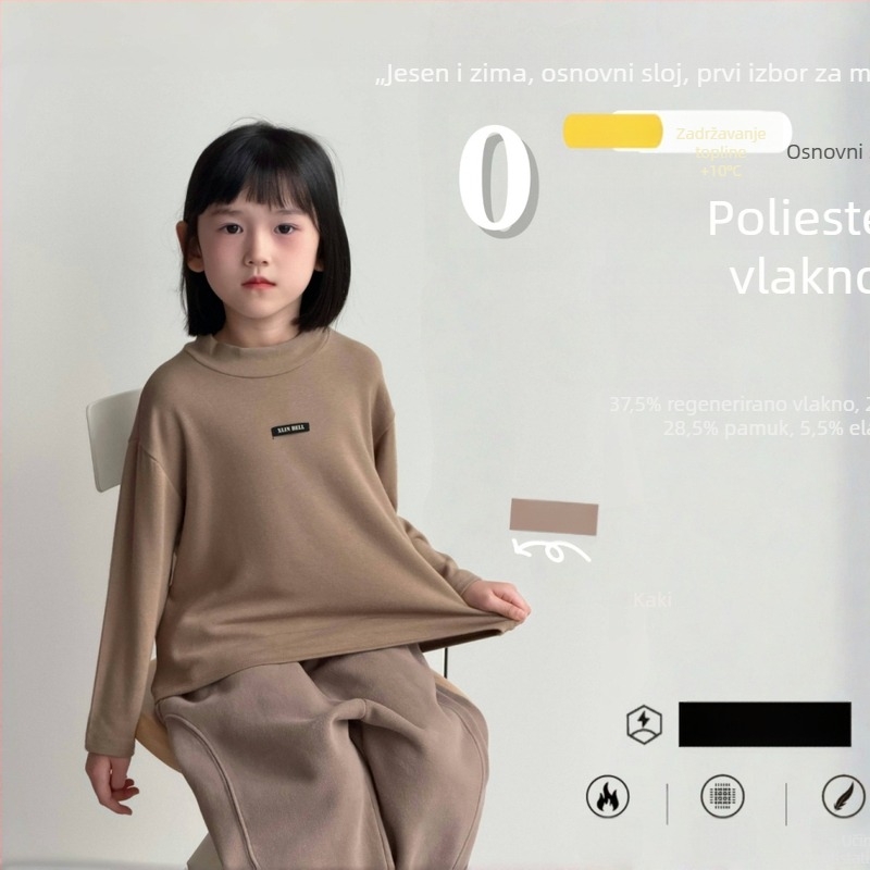 Dječje termalno bazno gornje, unisex, okrugli vrat, zima, uzrast 3–8 godina, 37,5% regenerirano celulozno vlakno