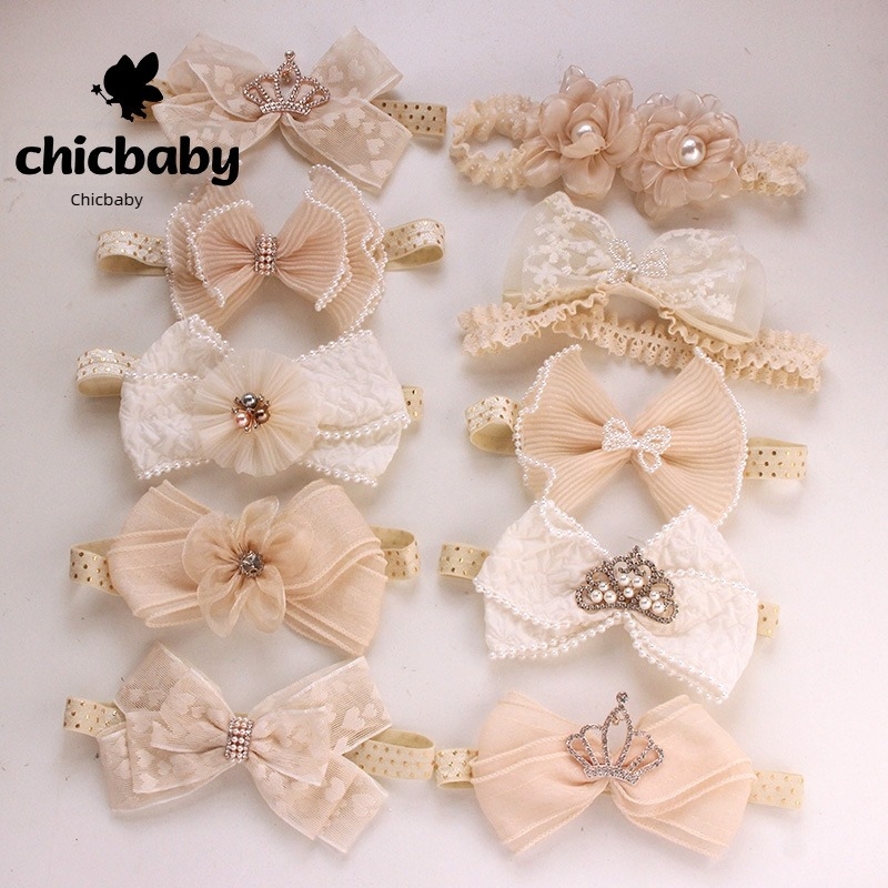 Dječja traka za kosu s mašnicom i čipkom, Korejski stil od tkanine, karirani uzorak