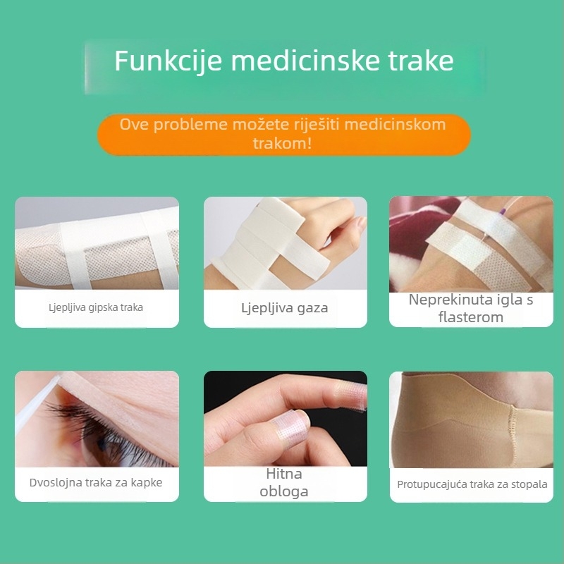 PE mikroporozna prozirna traka za infuziju – lako se rastrga, ljepilo osjetljivo na tlak, otisnuto logo, debljina 2 mm