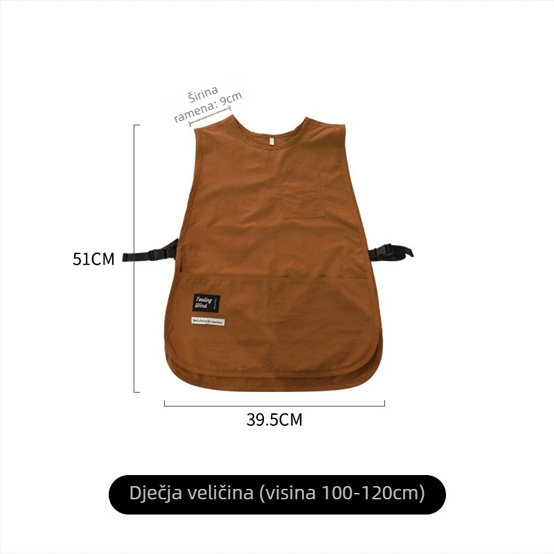 Pregača - bez rukava, otporna na mrlje, vodoodbojna tkanina, korejski stil