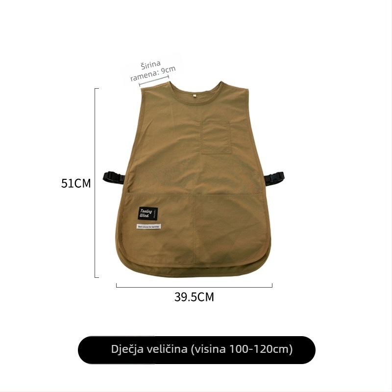 Pregača - bez rukava, otporna na mrlje, vodoodbojna tkanina, korejski stil