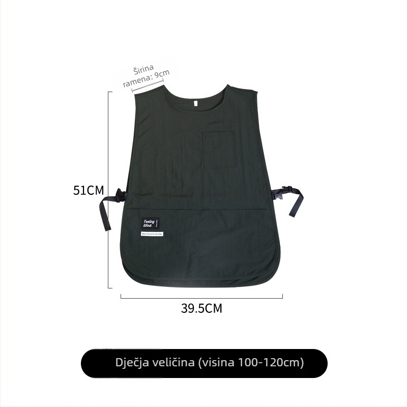 Pregača - bez rukava, otporna na mrlje, vodoodbojna tkanina, korejski stil