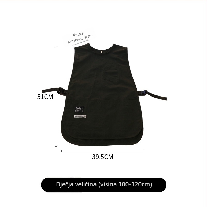 Pregača - bez rukava, otporna na mrlje, vodoodbojna tkanina, korejski stil