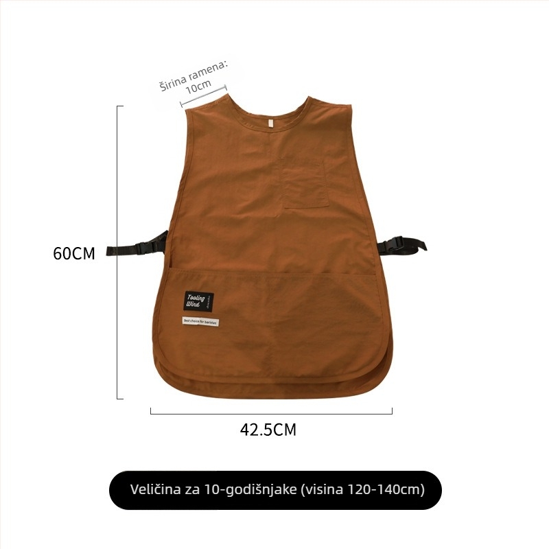 Pregača - bez rukava, otporna na mrlje, vodoodbojna tkanina, korejski stil