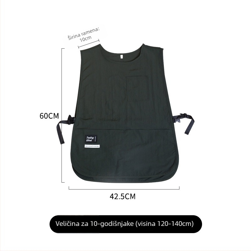 Pregača - bez rukava, otporna na mrlje, vodoodbojna tkanina, korejski stil