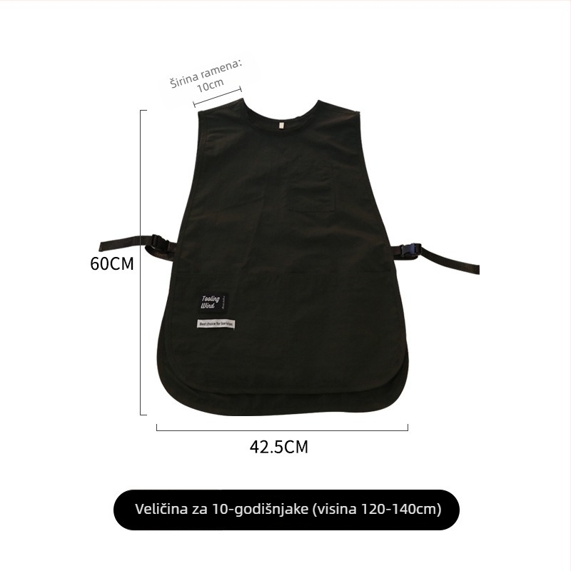 Pregača - bez rukava, otporna na mrlje, vodoodbojna tkanina, korejski stil