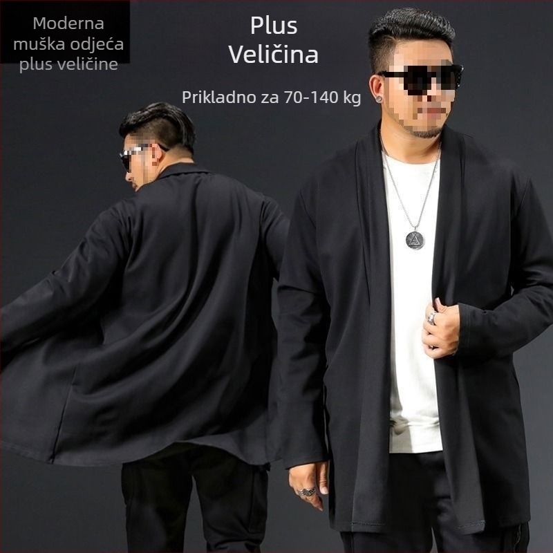 Muški kaput sa stojećim ovratnikom i jednoslojnim zatvaranjem (kratki kroj, tanak, modal tkanina, glavni materijal: zajčja krzna)