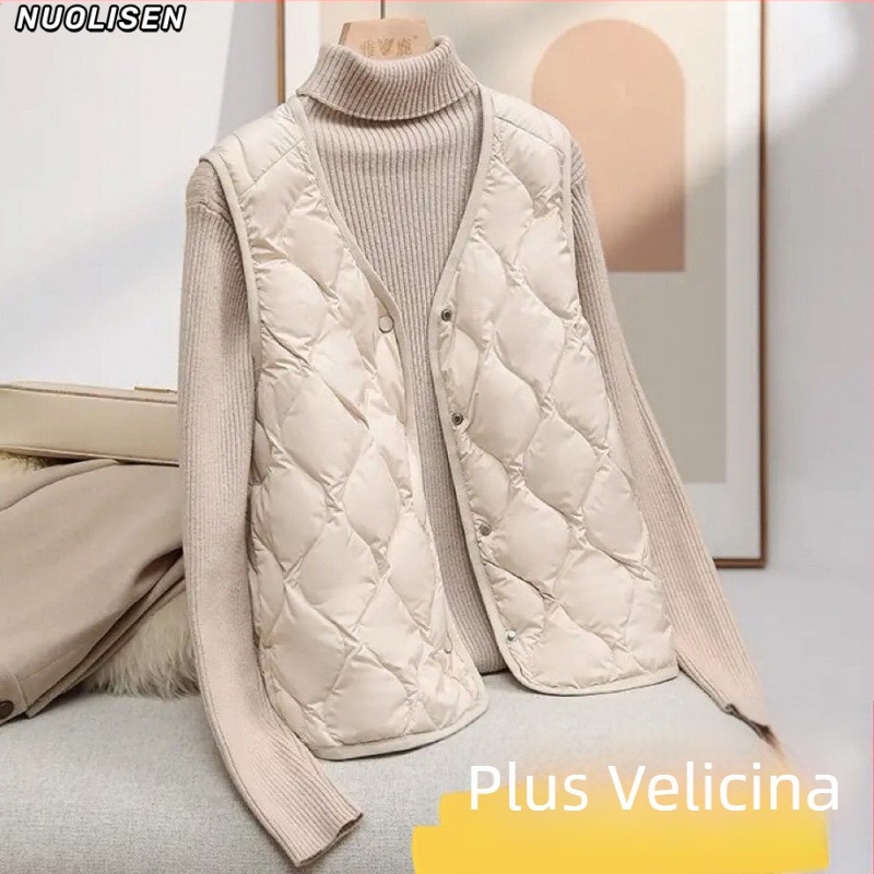 Ženska bez ovratnika kardigan-vest, geometrijski uzorak, pamuk-elastan smjesa, zatvaranje na jedno dugme