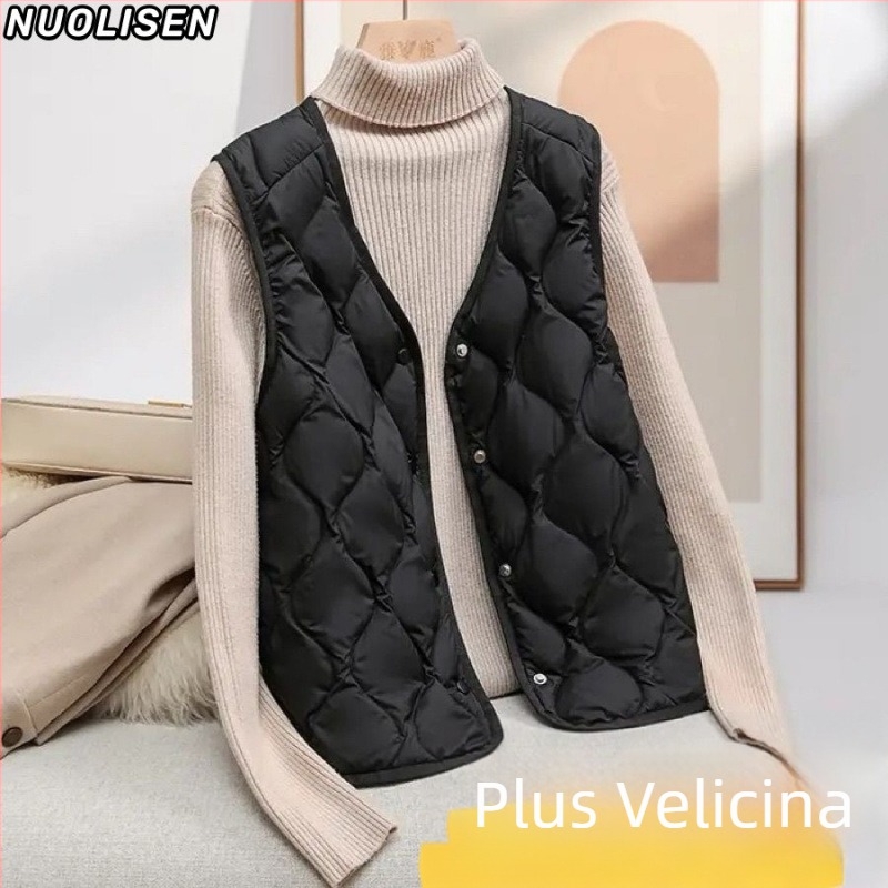 Ženska bez ovratnika kardigan-vest, geometrijski uzorak, pamuk-elastan smjesa, zatvaranje na jedno dugme