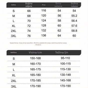 Muška jakna – Otporna na vjetar, Stojeći ovratnik s patentnim zatvaračem, Raglan rukavi, Bočne džepove, Poliester smjesa | Proljeće–Jesen, Slobodan kroj