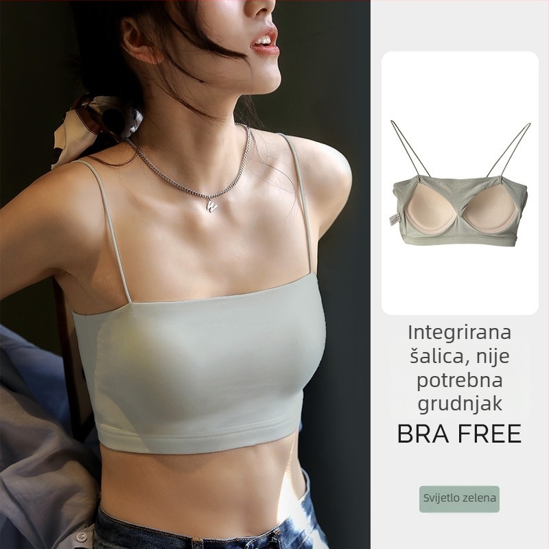 Ženski cami top s jednim ramenom, ultra kratka duljina, pamuk-modal-spandeks smjesa, uski kroj