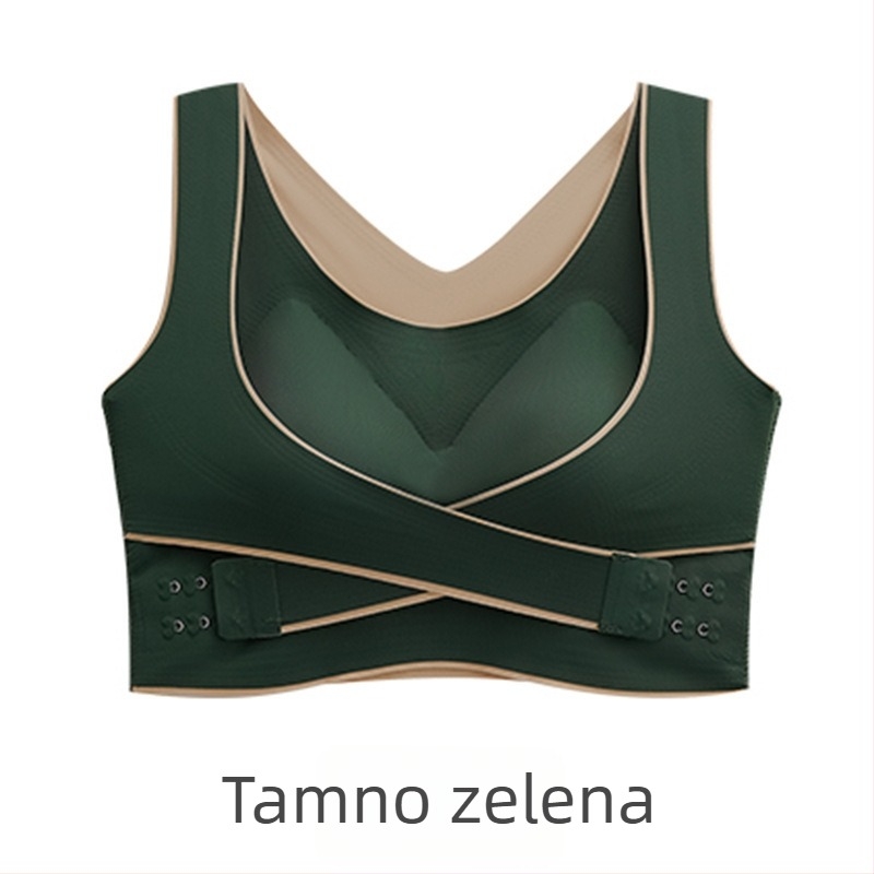 Najlon sportski grudnjak-top s jastučićima, bez žica, tanke oblikovane košarice, pune košarice, križne bočne kopče
