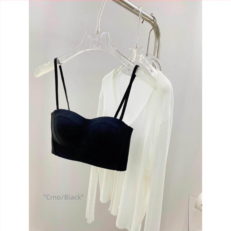 Bezšivni bandeau grudnjak s 3D košaricama, glavna tkanina nylon 70-80%, podstava pamuk 50-70%, odvojive dvostruke naramenice