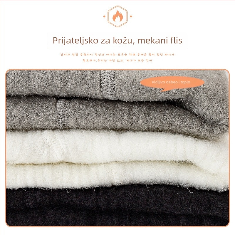 Dječje rompers čarape-leggins s flisom iznutra, pamuk-njlon smjesa, srednja debljina, jesen, uzrast 1-3 godina