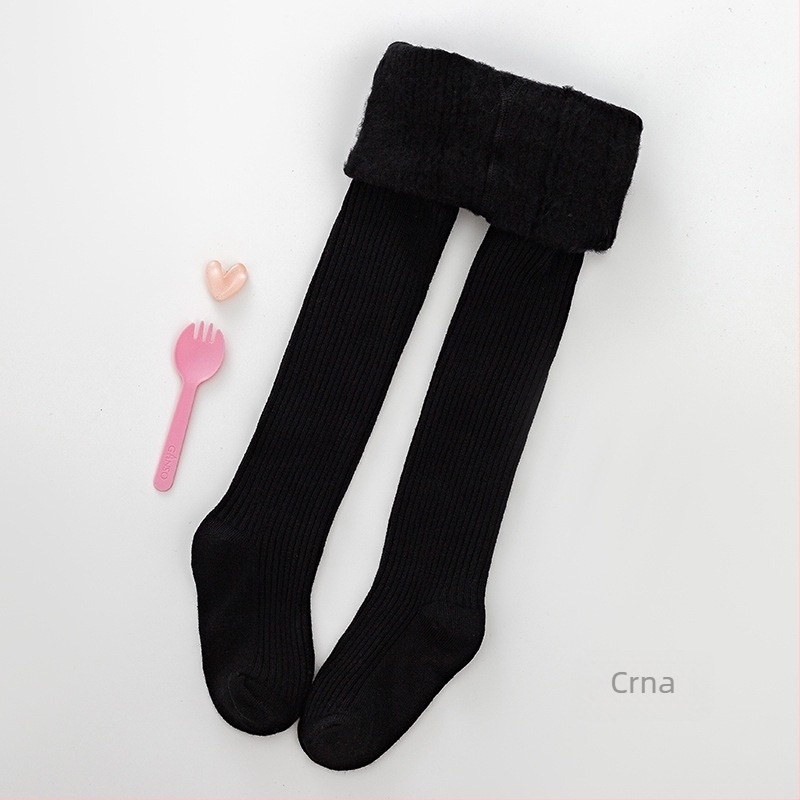 Dječje rompers čarape-leggins s flisom iznutra, pamuk-njlon smjesa, srednja debljina, jesen, uzrast 1-3 godina