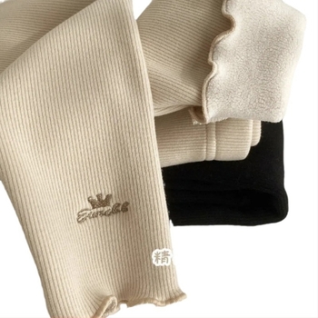 Dječje hlače od corduroya s fleec podstavom, visokim strukom, 80% pamuk, pogodne za jesen i zimu