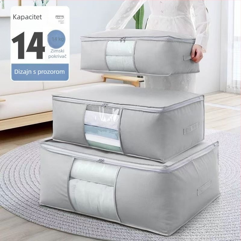 Torba za pohranu quilt-a, kubičnog oblika, od netkane tkanine, višenamjenska pohrana za spavaću sobu