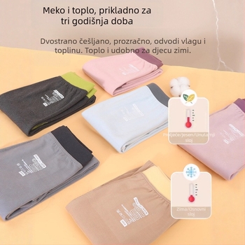 Dječje termo hlače, debeli za jesen i zimu, bezšivne, unisex, osnovni sloj, dob 3–8 godina