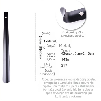 Nehrđajući cipni alat srednje duljine za jednostavno obuvanje i svlačenje, model Ad217, marka Auspicious enough, svakodnevni stil