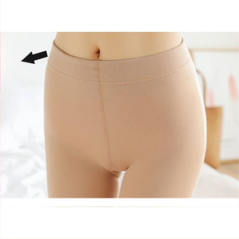 Ženske nylonske legice s visokim strukom, bez stopala, s fleece iznutra, duljina 9/10, ultra tanke, oblikuju tijelo