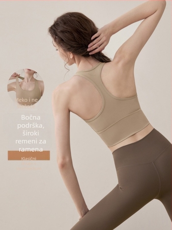 Ženski bezrukavni fitness set — prozračan, brzo sušeći materijal, 78% najlon, 22% spandex, za trčanje, vožnju biciklom i jogu, ljeto 2025