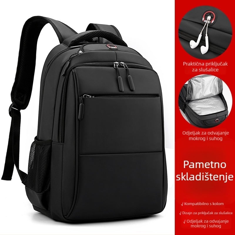 Ruksak kompatibilan s koferom na kolica, kapacitet 36–55 L, Oxford platno, vodootporan, naramenice s jastučićem zraka, poslovno putovanje