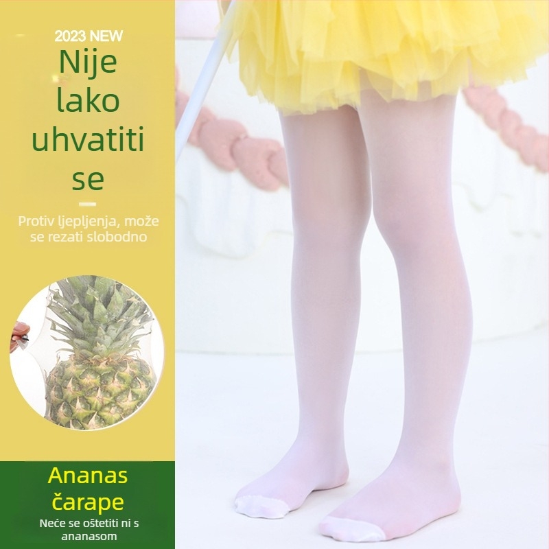 Dječje baletne tajice s neklizajućim gripom – prozračne, tanke, visoka elastičnost, spandeks-pamuk mješavina