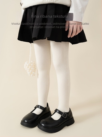 Dječje hulahopke s nogom – prozračne, jacquard tkano, poliester, proljeće i jesen, visoka elastičnost