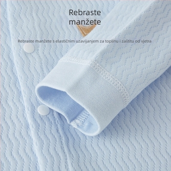 Dječji kardigan s dugim rukavima od 100% pamuka za proljeće i jesen, okrugli izrez, bez kapucije, za uzrast 1–3 godine