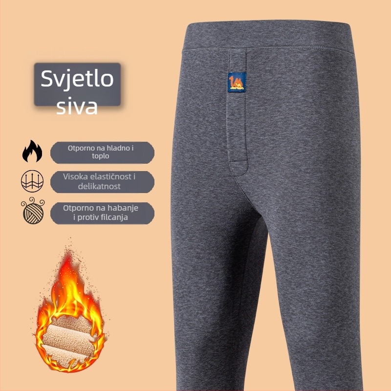 Muške ekstra velike flisane termo duge hlače za zimu, visok struk, debele i tople