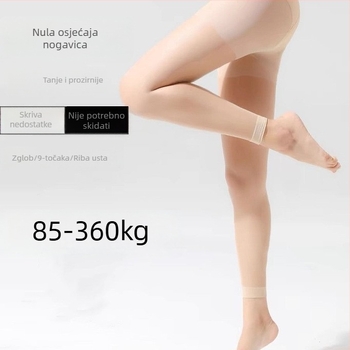 Tajice za žene u plus veličini, duljina 9/10, lagane za ljeto, boja kože, UV zaštita, osnovni sloj od najlona