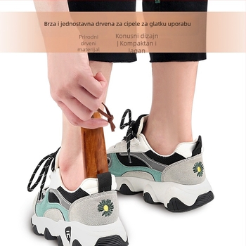 Solid Wood Shoehorn — Home Use, Lazy Shoe-Wearing Tool, Portable Travel Accessory (Model: Solid Wood Shoehorn; Style: Shoehorn; Dimensions: All yards; Suitable seasons: Summer, Winter, Spring, Autumn)