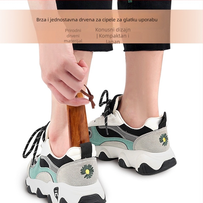 Solid Wood Shoehorn — Home Use, Lazy Shoe-Wearing Tool, Portable Travel Accessory (Model: Solid Wood Shoehorn; Style: Shoehorn; Dimensions: All yards; Suitable seasons: Summer, Winter, Spring, Autumn)