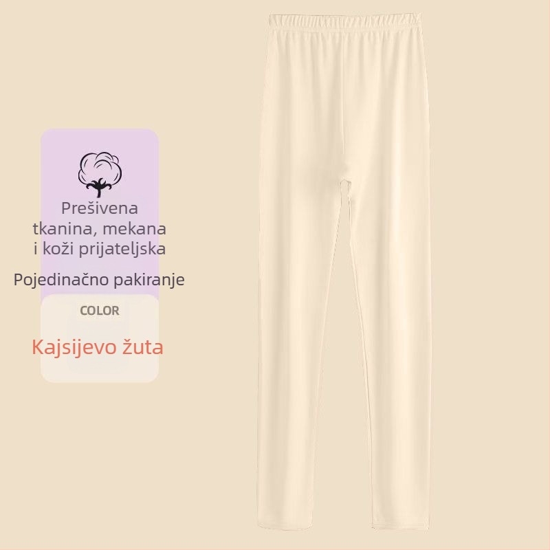 Dječje djevojčice legice s jedobojnim dizajnom, mekani Derong materijal (Derong materijal, 100% poliester, srednji pojas, uzrast 3–8 godina, proljeće–jesen–zima)