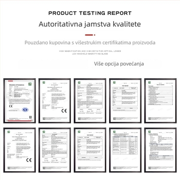 Beileshi naočale s naglavnim nosačem i LED svjetlom za popravak satova, četiri seta zamjenskih leća
