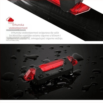 LED stražnje svjetlo za bicikl – punjivo, za noćnu vožnju, bljeskanje za brdske bicikle